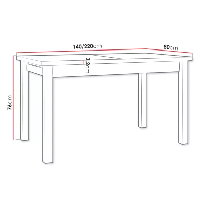 Rozkladací stôl do jedálne 140x80 cm CAMBERT XL 1 - dub grandson / biely