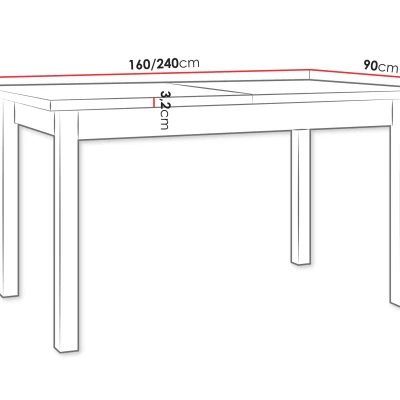 Rozkladací stôl do kuchyne 190x80 cm CAMBERT XL 2 - dub sonoma