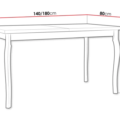 Rozkladací jedálenský stôl 140x80 cm ELISEK 5 - dub sonoma / čierny