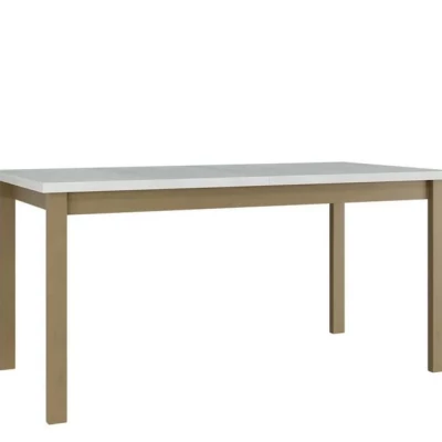 Rozkladací kuchynský stôl 160x90 cm ELISEK 4 - biely / dub sonoma