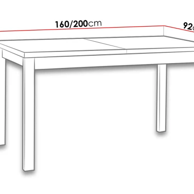 Rozkladací kuchynský stôl 160x90 cm ELISEK 4 - biely / dub sonoma