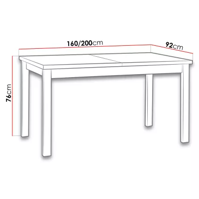 Rozkladací kuchynský stôl 160x90 cm ELISEK 4 - biely / dub sonoma