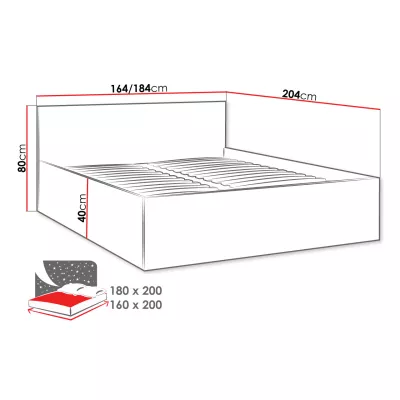 Manželská posteľ 180x200 HEROSA - alpská biela