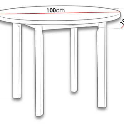 Malý okrúhly jedálenský stôl 100 cm BAIRD 5 - biely