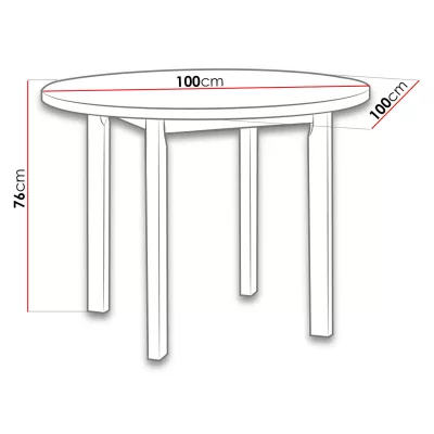 Malý okrúhly jedálenský stôl 100 cm BAIRD 5 - biely