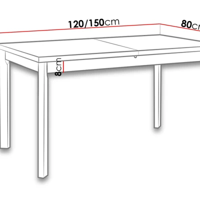 Rozkladací stôl do jedálne 120x80 cm ARGYLE 6 - jelša