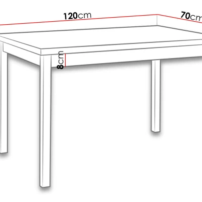 Stôl do kuchyne 120x70 cm ARGYLE 3 - dub sonoma