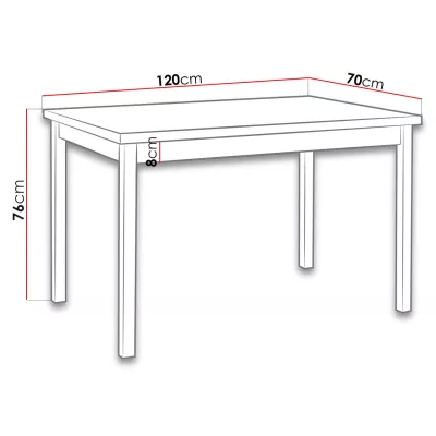 Stôl do kuchyne 120x70 cm ARGYLE 3 - dub sonoma