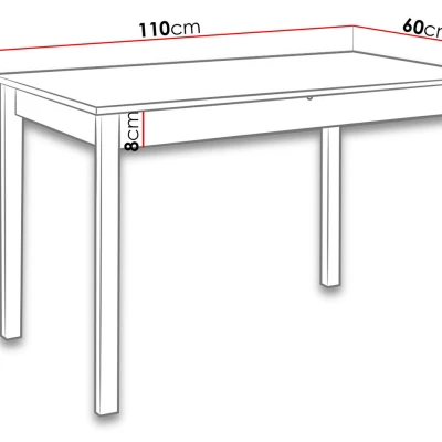 Stôl do kuchyne 110x60 cm ARGYLE 2 - biely
