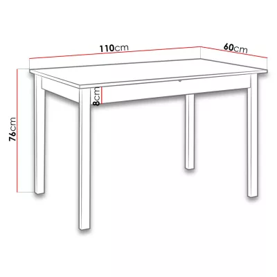 Stôl do kuchyne 110x60 cm ARGYLE 2 - biely