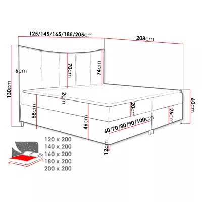 Kontinentálna jednolôžková posteľ 120x200 MORISA 1 - latte + topper ZDARMA