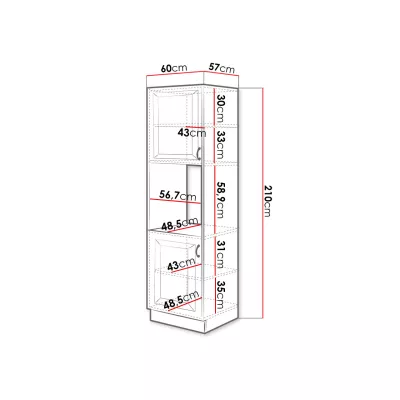 Kuchynská skriňa pre vstavanú rúru 60 cm FRYZIA 1 - biela