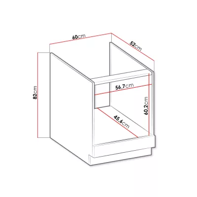 Kuchynská skrinka pre vstavanú rúru 60 cm FRYZIA - biela