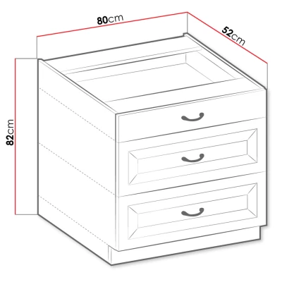 Spodná šuplíková kuchynská skrinka 80 cm FRYZIA - biela