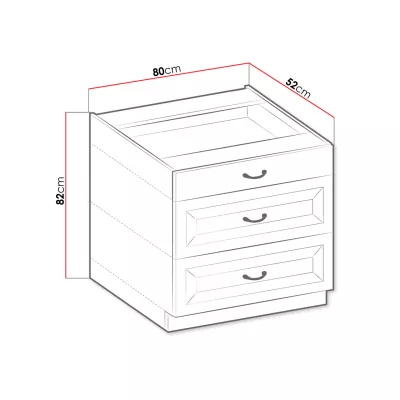Spodná šuplíková kuchynská skrinka 80 cm FRYZIA - biela