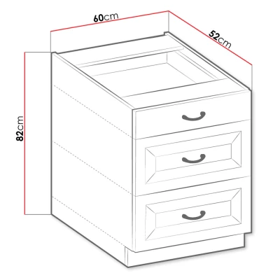 Spodná šuplíková kuchynská skrinka 60 cm FRYZIA - biela