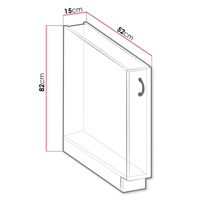 Kuchynská spodná výsuvná skrinka 15 cm FRYZIA - biela