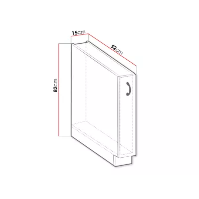 Kuchynská spodná výsuvná skrinka 15 cm FRYZIA - biela