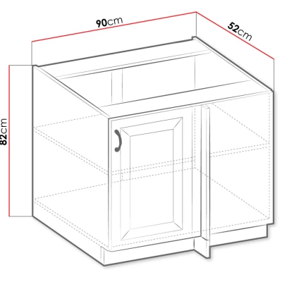 Spodná rohová kuchynská skrinka 105 cm FRYZIA - biela
