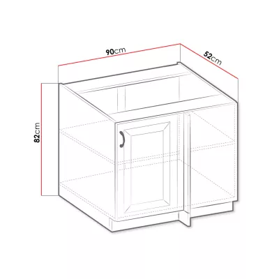 Spodná rohová kuchynská skrinka 105 cm FRYZIA - biela