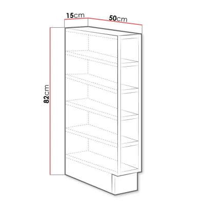 Spodná kuchynská policová skrinka 15 cm FRYZIA - biela