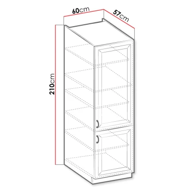 Vysoká kuchynská policová skriňa 60 cm FRYZIA - biela