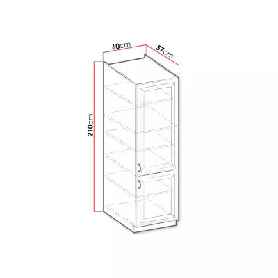Vysoká kuchynská policová skriňa 60 cm FRYZIA - biela