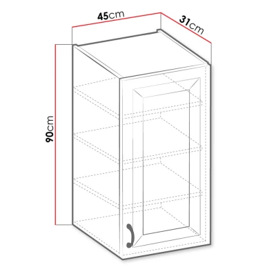 Kuchynská horná skrinka 45 cm FRYZIA - biela