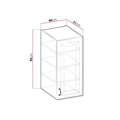 Kuchynská horná skrinka 40 cm FRYZIA - biela
