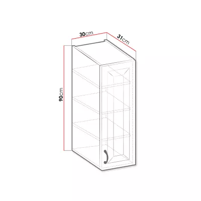 Horná kuchynská skrinka 30 cm FRYZIA - biela