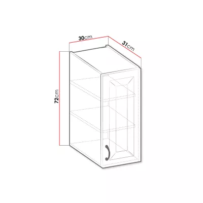 Horná policová kuchynská skrinka 30 cm FRYZIA - biela