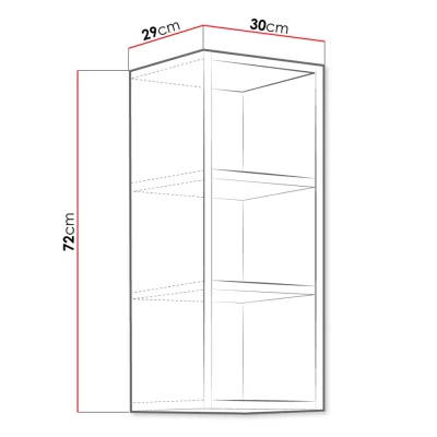 Kuchynská horná policová skrinka 30 cm FRYZIA - dub artisan