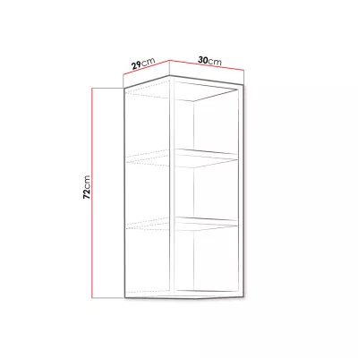 Kuchynská horná policová skrinka 30 cm FRYZIA - biela