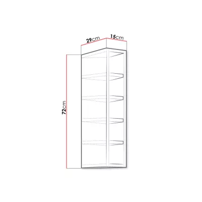 Horná kuchynská policová skrinka 15 cm FRYZIA - biela