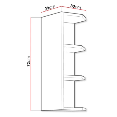 Horná kuchynská policová skrinka 30 cm FRYZIA - biela