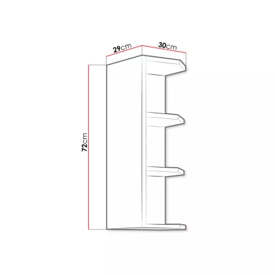 Horná kuchynská policová skrinka 30 cm FRYZIA - biela