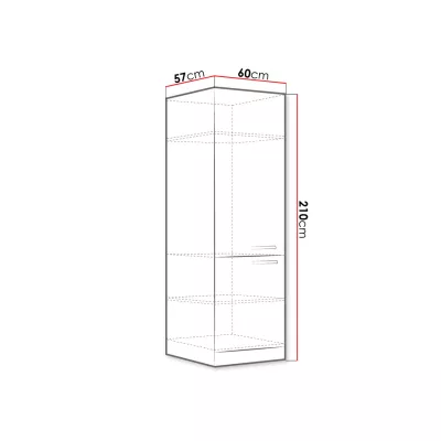 Vysoká kuchynská skrinka 60 cm SHAN 1 - šedá / lesklá krémová