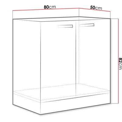 Kuchynská skrinka pod drez 80 cm RONG - šedá / lesklá šedá