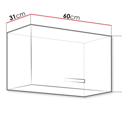 Horná uzavretá kuchynská skrinka 60 cm GENJI 1 - šedá / lesklá biela