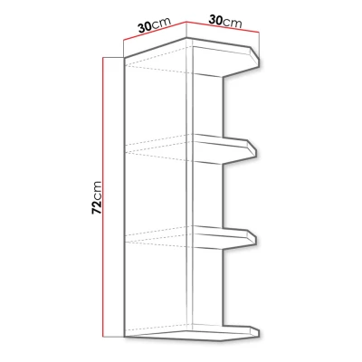 Horná kuchynská policová skrinka 30 cm RONG - šedá