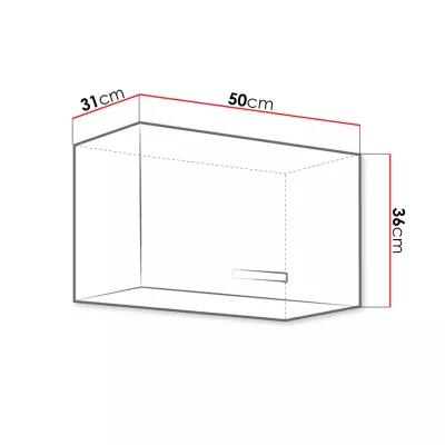 Horná kuchynská skrinka 50 cm GENJI - šedá / lesklá biela