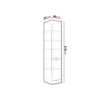 Vysoká kuchynská skrinka 40 cm RONG - šedá / lesklá šedá