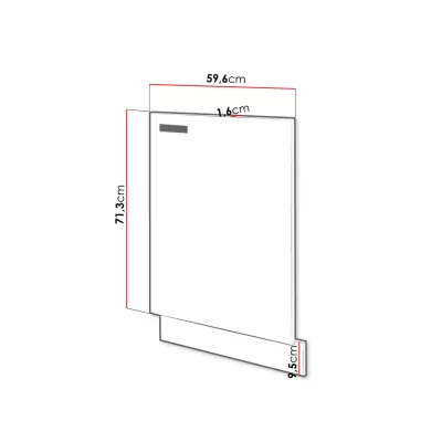 Dvierka ku kuchynskej linke GENJI - 713x596 mm, šedé / lesklé biele