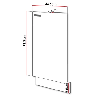 Dvierka ku kuchynskej linke RONG - 713x446 mm, šedé / lesklé šedé