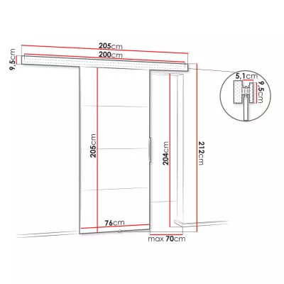 Posuvné interiérové dvere VIGRA 2 - 70 cm, biele