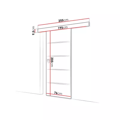 Posuvné interiérové dvere SANITA 2 - 70 cm, grafitové