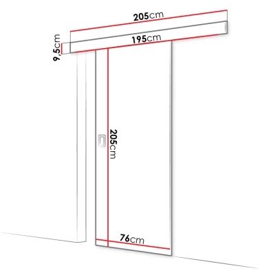 Posuvné interiérové dvere SANITA 1 - 70 cm, jaseň tmavý