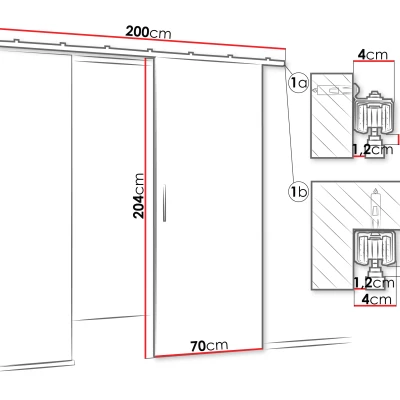 Interiérové posuvné dvere CONROE 1 - 70 cm, biele