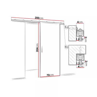 Interiérové posuvné dvere CONROE 1 - 70 cm, biele