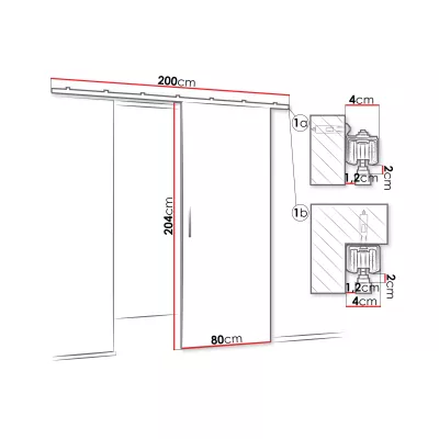 Interiérové posuvné dvere CONROE 1 - 80 cm, biele